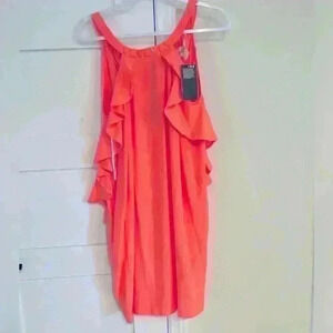 H&M Orange Sleeveless Mini Dress with Jeweled Neckline- Size 8- NWT